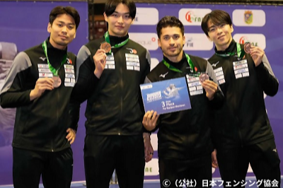 （フェンシングサーブル男子日本代表）2025-2026シーズン初戦　男子サーブルワールドカップで日本チームが銅メダル獲得！